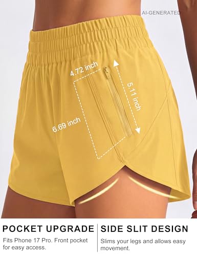 Image of BMJL Women's Athletic Shorts Running Workout Shorts Gym High Waisted Summer Short with Waistband Pocket