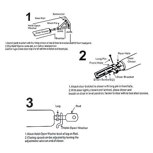 Wdonay 1 Pcs Aluminum Alloy Buffer Door Closer Automatic Door Close Silent Closer Suitable For Door Weight 15-30Kg (Black) Screw Accessories Included #TOP5