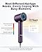 7MAGIC High-Speed Hair Dryer, 110,000RPM Brushless Motor for Fast Drying, 1400W Blow Dryer with Tri-Colour LED Light Ring, Low Noise Ionic Hair Dryer for Home and Travel, Magnetic Nozzle, Purple