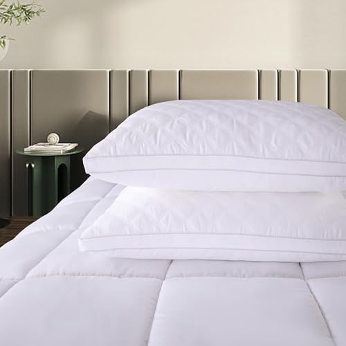 Mixibaby Premium Kopfkissen 2er Set 50 x 70cm Schlafkissen Atmungsaktiv Weich Kissen Gestepptes Nackenkissen, Model:Diamond Puff Pillow