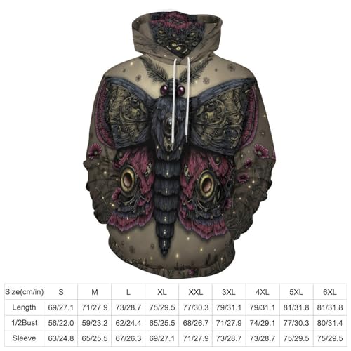 Sweat à capuche imprimé papillon de nuit pour look original