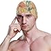 susiyo Retro Travel Flowers Surfboards Trees Mens Swim Caps Polyester Swimming Hat for Adult and Youth