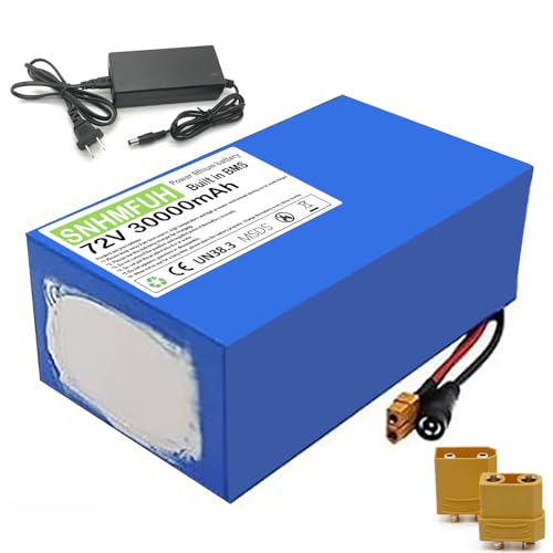 Li-Ion E-Bike Battery 72V 20AH 30AH with 80A BMS and 84V 5A Charger for Mountain...