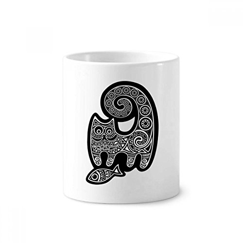 Gobelet céramique chat noir porte-stylo de bureau ou tasse de salle de bain design