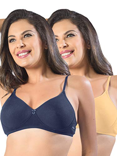 Image of SONARI Womens Non Padded Cotton Bra | Wire Free, Medium Coverage, Seamless Cups, Comfortable Polyester Cotton Blend Fabric | Adjustable Straps, Ideal for Everyday Wear - Smile