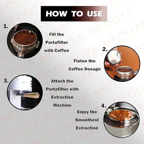 Image of Portafilter 51mm Made for DeLonghi Machines Bottomless Wooden Handle & Stainless Steel Head - Compatible with DeLonghi Dedica EC680 /EC685 /EC785 /EC820 /EC850 /EC860 & Gevi Espresso Machines