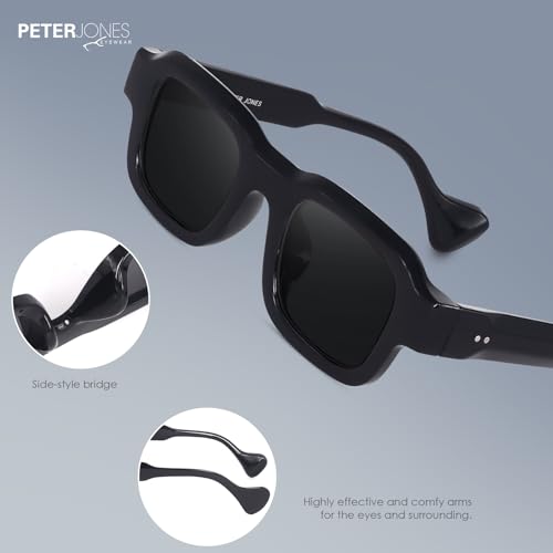 Image of Peter Jones Lenses Unisex Broad Frame Square UV /UB Protected Non-Polarized Sunglasses Medium (3809)