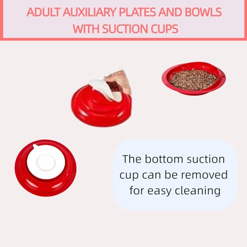 Spill Proof Scoop Plate and Bowl with Non-Skid Suction Base, Adaptive Dinnerware, Suitable for the Elderly, Patients with Parkinson's Disease, Hand Injuries, etc.White(1 Plate+1 Bowl) - Image 6