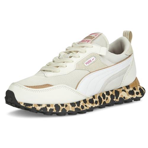 PUMA Womens Rider Fv Leopard Animal Lace Up Sneakers Shoes Casual - Off White - Size 7 M2