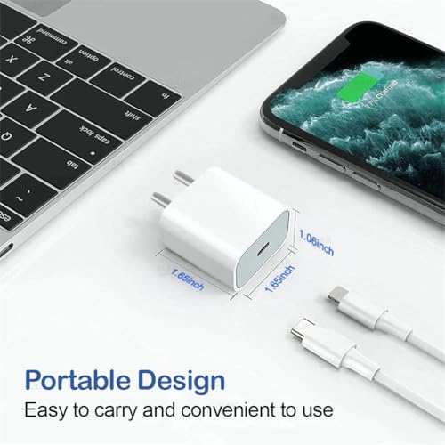 Image of Original 20W Adapter Fast Charging USB Type C Adaptor with C to Lightening Data Cable for iPhone 14 Plus 14 Pro Max iPhone 13 12 11 Series iPad and Other PD 3.0 Superfast 20 Watt, White
