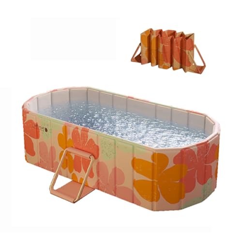 NidoDegato ポータブルバスタブ 長120/150CM 水風呂 折りたたみ浴槽 大人 子供 簡易風呂 コンパクト 折り畳み 大型 プール ポータブル浴槽 アイスバス 家庭用サウナ 屋内外兼用 組み立て不要 収納便利 持運び便利(幅86*高50CM)