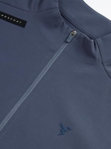 Image of TECHNOSPORT Men's Regular Fit Solid Mock Collar Jacket With Elasto Plus for Sports, Gym & Regular Use