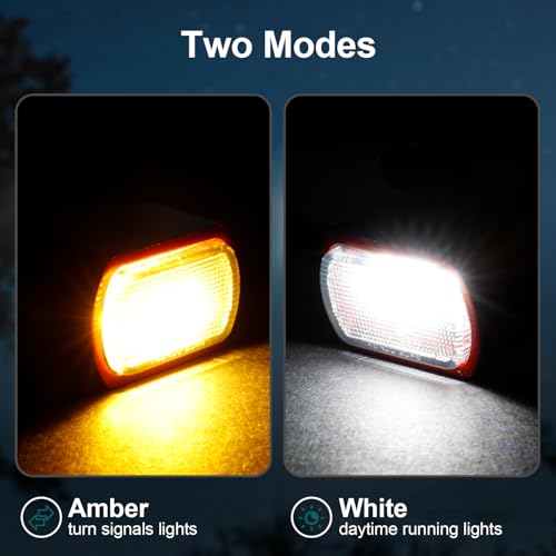 Image of MoKitDora LED Turn Signals Front Mini Blinkers Running Light for 2009-2017 Harley Touring Street Road Electra Glide King 2015-2024 Softail Breakout Deluxe Fat Boy Street Bob, Red Housing
