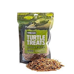 Fluker’s Grub Bag Turtle Treats, Insect Blend, High Protein Freeze Dried River Shrimp, Crickets, and Mealworms, For Aquatic Turtles, Amphibians, and Reptiles, 6 oz