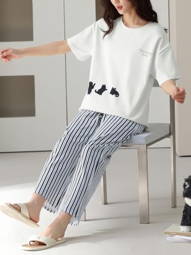 Image of Louis Luxe Womens Korean Night Dress || Full Pyjama Set || Korean Nightsuit || Women Nightwear ||Round Neck Full Sleeve Nightsuit || Loungewear || Everyday Nightdress