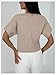SOLY HUX Women's Short Sleeve Office 2025 Fall Winter Cardigan Sweater Button Down V Neck Slim Fit Knit Tops Plain Khaki Large