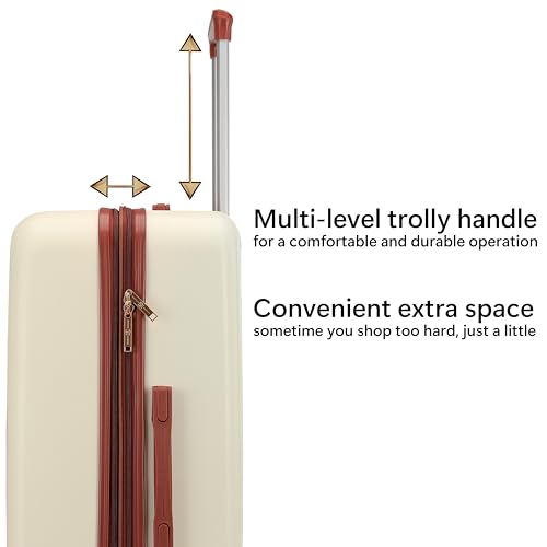 Badgley Mischka Mia 3-Piece Expandable Polycarbonate-ABS Retro Luggage Set (Champage)3