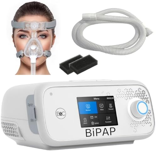 BEC CPAP Machine - APAP/BiPAP Capability - Includes Nasal Mask, Heated Tube, WiFi, Oxygen Compatible, 8gb SD Card, 9 cm Screen, Auto-Adjusting Pressure, User Friendly