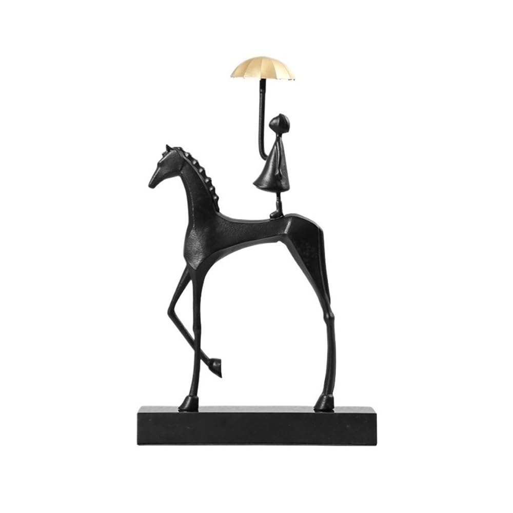 RUOXIUKHBZPS Horse Art Figurine Decorative Home Office Decor Ornaments for Desk Bookshelf Wine Cabinet to Attract Luck and Wealth