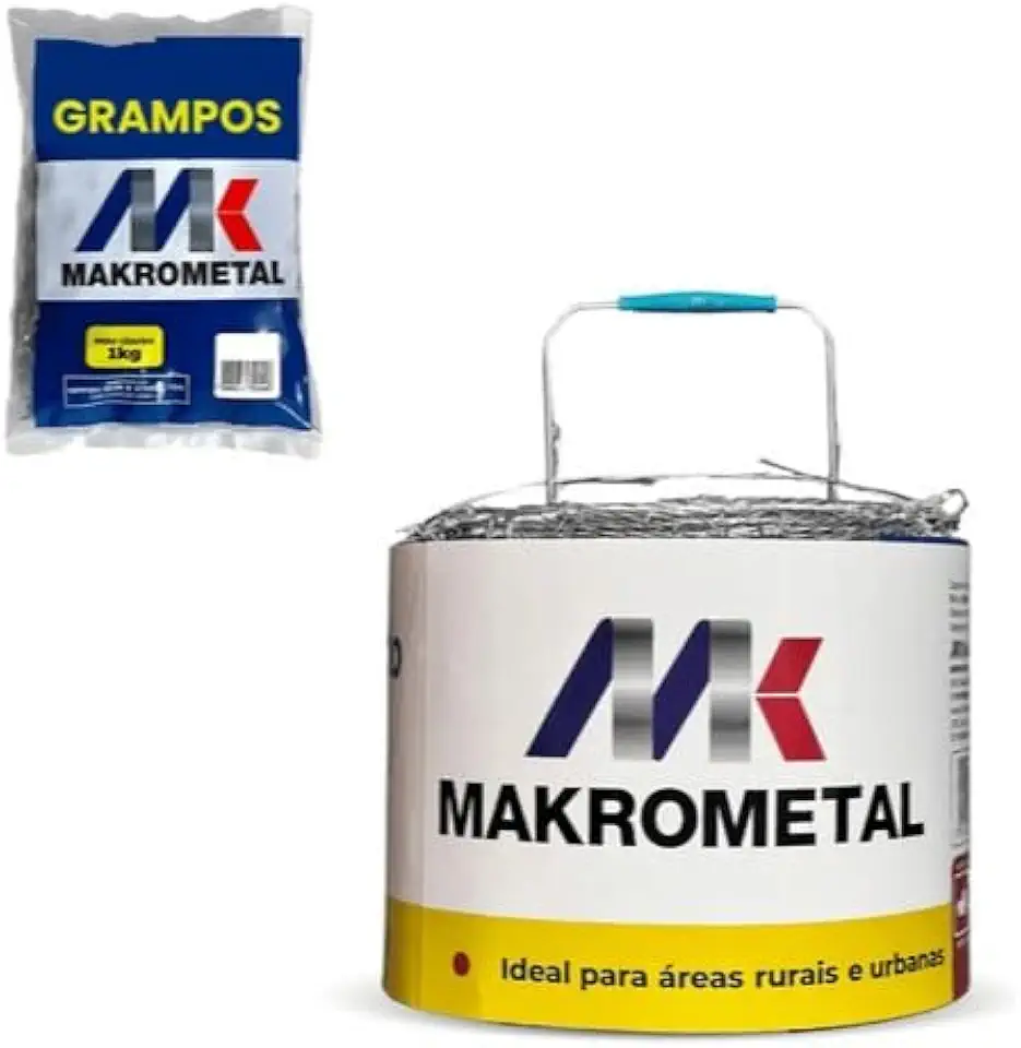 Kit Arame Farpado + Grampos Makrometal 250m Alta Resistência e Durabilidade