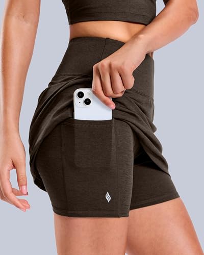Image of SANTINY 13.5 inch /15 inch Tennis Skirt with 2 Pockets | A Line, High Waisted, Mini Length, Casual, Athletic, Golf, Skorts for Women