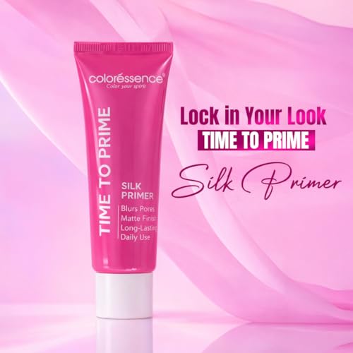 Image of Coloressence Time to Prime Silk Primer, 30ml | Blurs Pores | For All Skin Types | Matte Finish | Long Lasting | Enriched with Vitamin E & Wheatgerm Oil Extracts