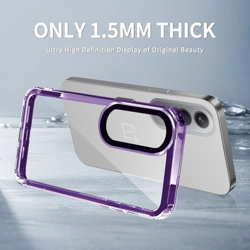 Image of Kapa Warrior Acrylic Clear Back Cover for OnePlus Nord CE 4 / Nord CE4 | Slim Shockproof [Military Grade Protection] Hybrid Bumper Case (Purple Sides)