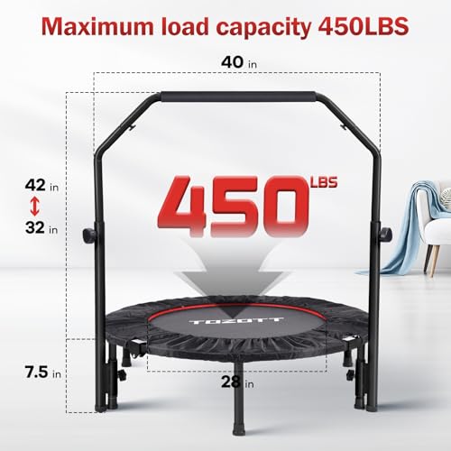 Mini Foldable Rebounder with Adjustible Foam Handle for Fitness