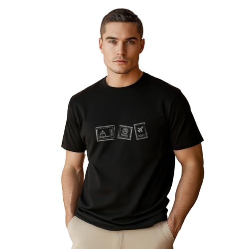 Image of Nobero 100% Cotton T Shirts for Men Stylish | Regular Fit | Graphic Printed T Shirts for Men 180 GSM Combed Cotton | Round Neck Half Sleeve
