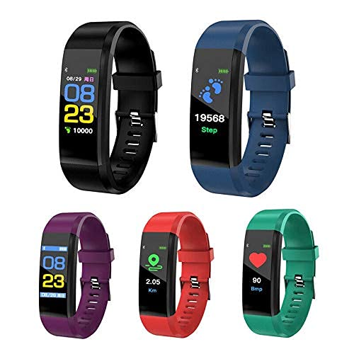 ubersweet® Imported 2X(115plus Smart Bracelet Fit Tracker Step Counter Smartband Anti-Lost C9S5-image-34
