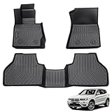 All Weather Floor Mats Compatible with 2011-2017 BMW X3 F25, 3D TPE Rubber Full Cover Protection Car Mats Full Set Liners Black
