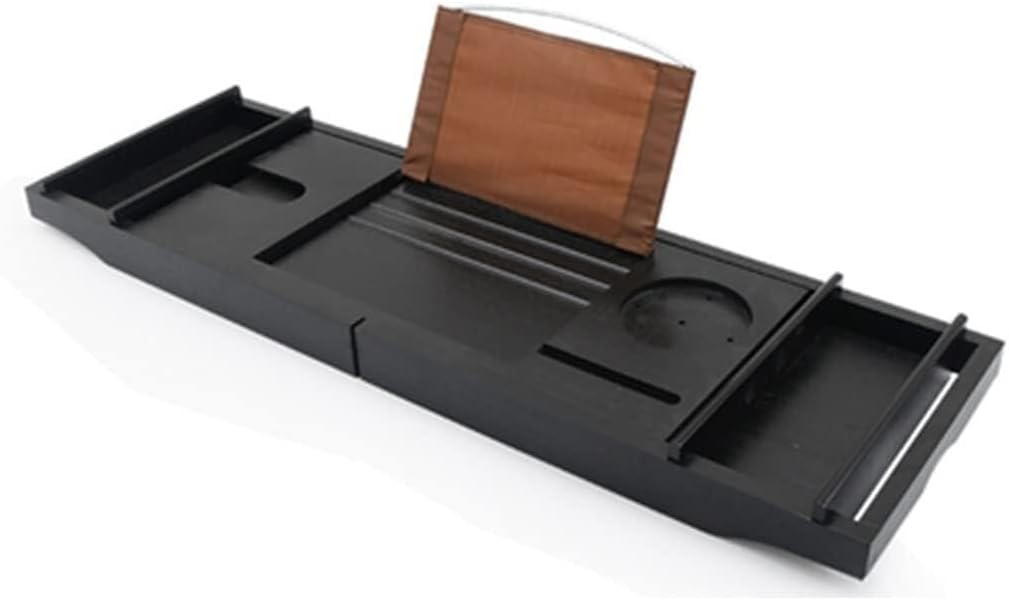 Adjustable Wooden Bath Tray, Home Spa Caddy Organizer Rack, Bathtub Stand Holder, Tablet, Book, Wine Holder for Bathroom Accessories