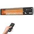 COSENG Outdoor Heaters for Patio 1500W, 3s Rapid Heating, IP65 Waterproof, 4 Heat Levels, 24H Timer & Memory Function, Touchscreen Electric Infrared Heater for Backyard, Garage, Deck, Black