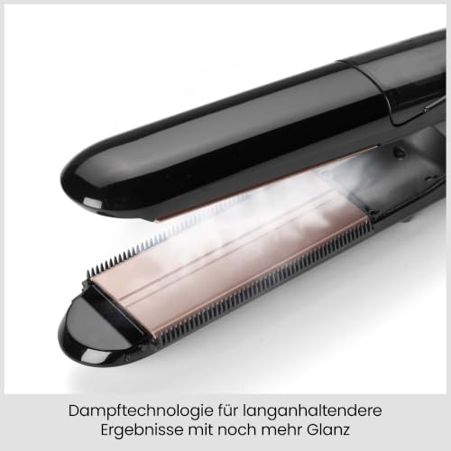 BaByliss Steam Smooth Haarglätter, Dampf-Haarstylinggerät, Schwarz | 39mm XL Keramikplatten, Glätteisen für dickes & langes Haar… – Ansicht 2