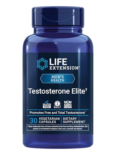 Life Extension Testosterone Elite, Testosterone Supplement, Male Health Support Supplement, Pomegranate, Cacao, Luteolin, Non-GMO, Gluten-Free, Vegetarian, 30 Capsules