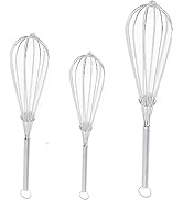 Batedores Chandler para cozinhar | Pacote com 3 | Batedor de aço inoxidável - Perfeito para misturar, bater, ...
