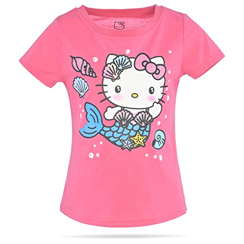 Image of Hello Kitty Girls Tee Shirts - 2 Pack Short Sleeve T-Shirts for Girls with Adorable Artworks and Slogans for Girl's Style