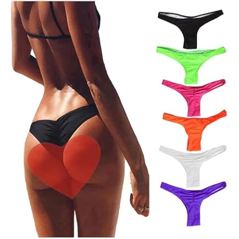 FOCUSSEXY Women's Hot Summer Brazilian Beachwear Bikini Bottom Thong Swimwear Black XL Cover
