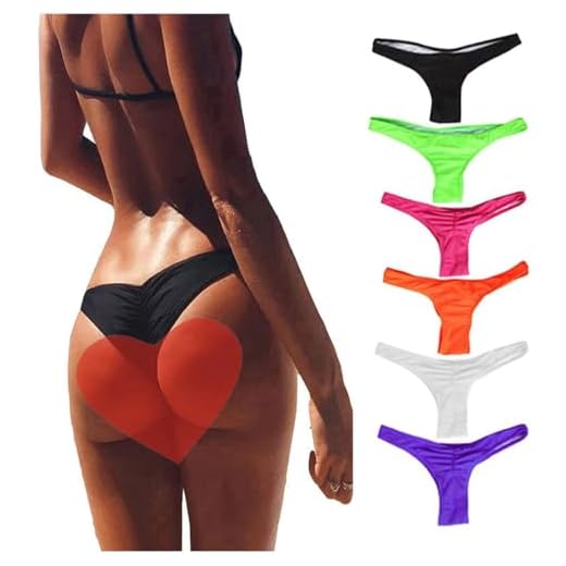 FOCUSSEXY Women's Hot Summer Brazilian Beachwear Bikini Bottom Thong Swimwear Black XL