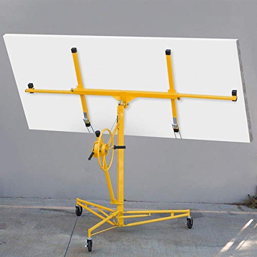 Stark Usa 65044 Drywall Lift 11' Yellow Rolling Sheetrock Panel Hoist Jack Dolly Lift Construction Tool #TOP2