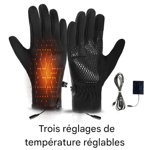 Qukoielly Gants Chauffants pour Femmes | Rechargeable Polaire Écran Tactile Antidérapant - Gants de Ski Thermiques pour Temps Froid - Ski Snowboard Sports d'hiver Cyclisme Pêche Randonnée Chasse – vue 7