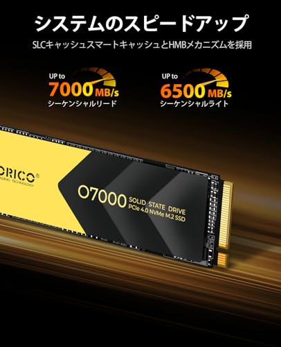 Image of ORICO O7000 1TB NVMe SSD with Heatsink, SLC Cash 3D NAND NVMe PCIe4.0 M.2 SSD R:7000MB /s W:6700MB /s 5 Years Warranty (NVMe PCIe 4.0-7000MB /s (O7000), 1TB)