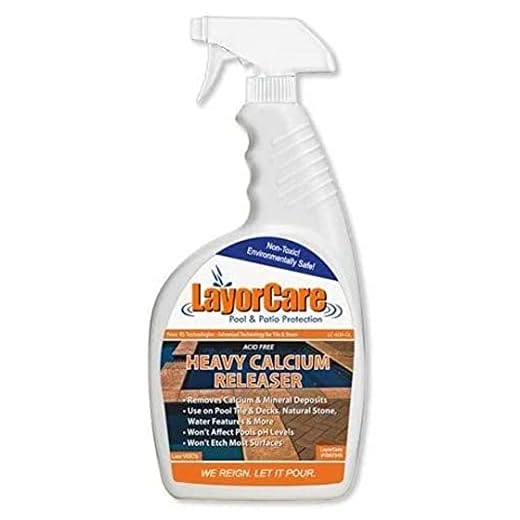 LayorCare Heavy Calcium Releaser - Removes Calcium Build Up on Pool Tile, Stone, Decks - 32 Fl Oz