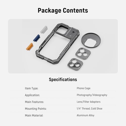 NEEWER Phone Cage Compatible with iPhone 17 Pro Max, PA144 (Black) - image 8