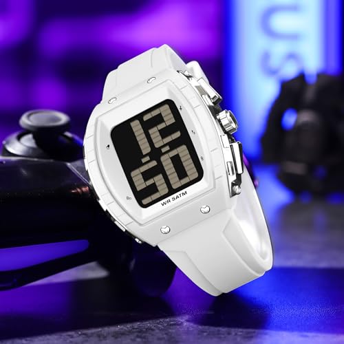 Image of findtime Digital Watches for Elderly Men, Large Face Voice Talking Watch with English Speaking LED Backlight Big Number Easy to Read Timer Alarm 5ATM Waterproof