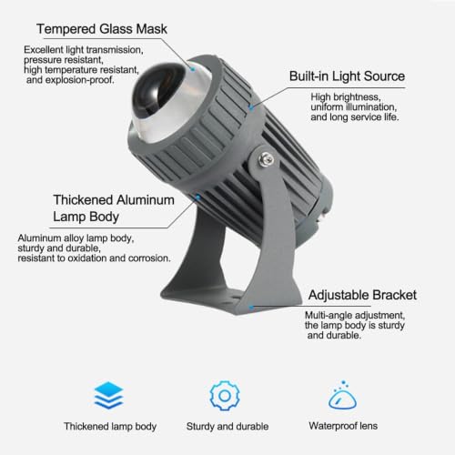 Foco de rotación de 10W reflector LED de largo alcance ajustable para exteriores 3