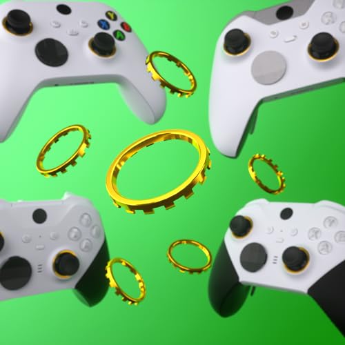 Image of eXtremeRate Replacement Accent Rings for Xbox Elite Series 2 Core | for Elite Series 2 | for Xbox One Elite | for eXtremeRate ASR Version Shell for Xbox Series X /S Controller - Chrome Gold