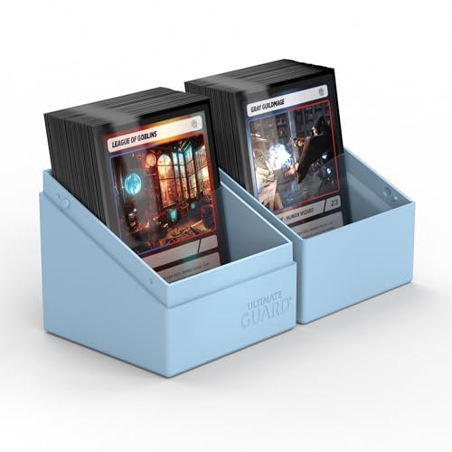 Image of Ultimate Guard Boulder Solid 100+, Deck Case for 100 Double-Sleeved TCG Cards, Baby Blue, Secure & Durable Storage for Trading Card Games, No Transparency