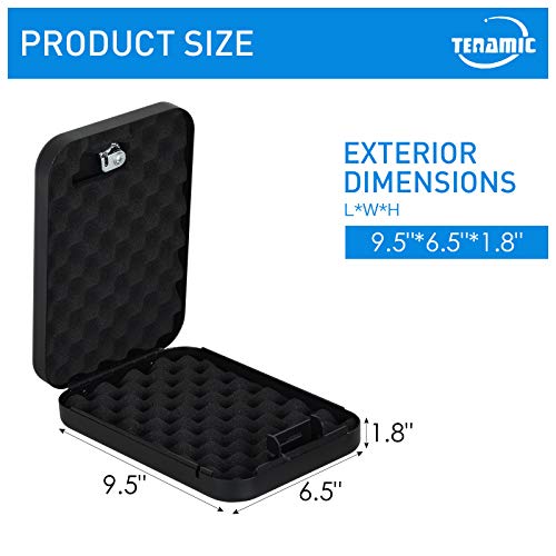 Tenamic Pistol Safe, Portable Travel Gun Safe, Solid Steel Handgun Lock Box For Home, Gun Safes For Car, Black #TOP1