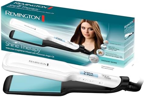 Remington Plancha de Pelo Shine Therapy, Aceite de Argán, Placas ...